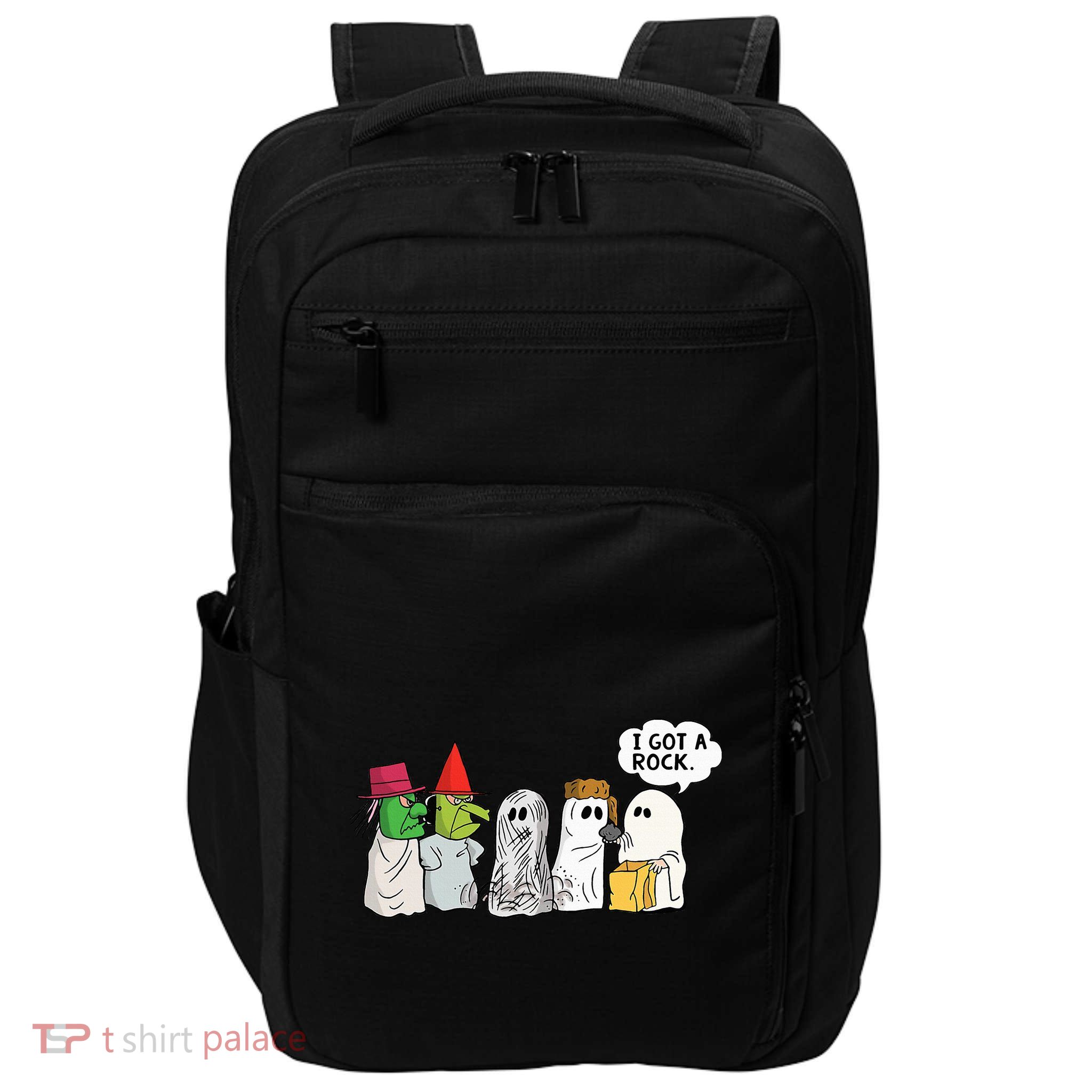 Funny Trick Or Treat Halloween Ghost Costume I Got A Rock Impact Tech Backpack