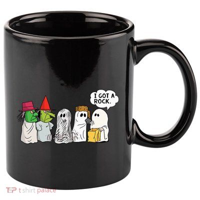 Funny Trick Or Treat Halloween Ghost Costume I Got A Rock 11oz C Handle Ceramic Mug