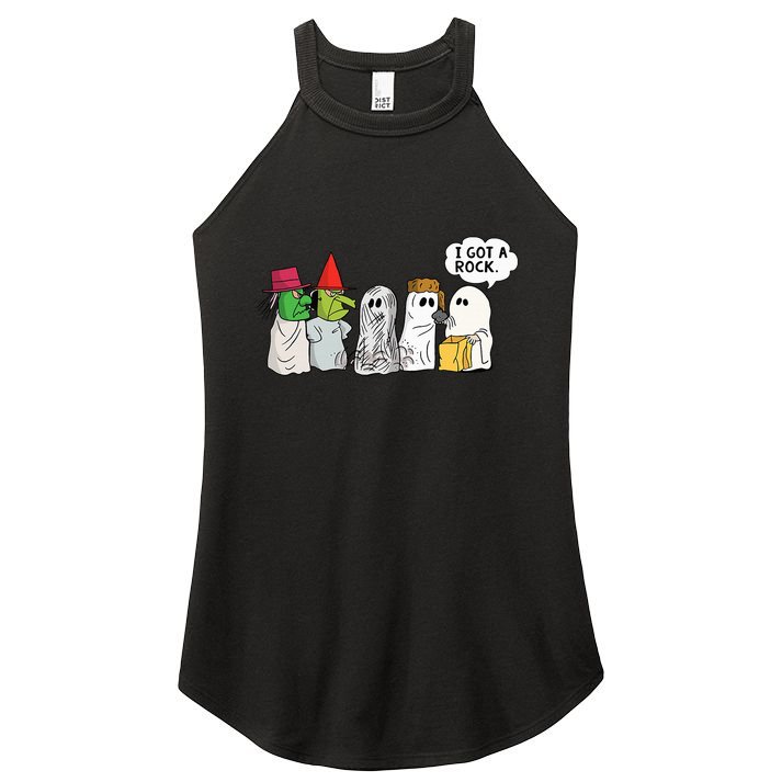 Funny Trick Or Treat Halloween Ghost Costume I Got A Rock Women's Perfect Tri Rocker Tank
