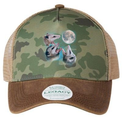 Funny Three Opossum Moon Legacy Tie Dye Trucker Hat