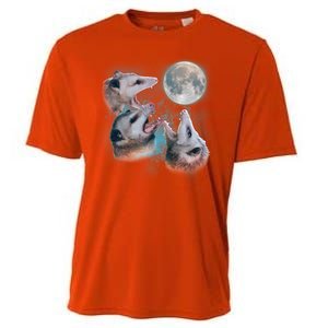 Funny Three Opossum Moon Cooling Performance Crew T-Shirt