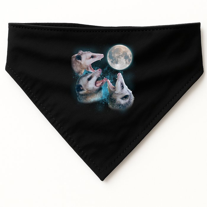 Funny Three Opossum Moon USA-Made Doggie Bandana