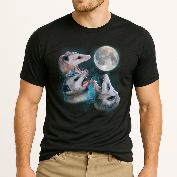 Funny Three Opossum Moon Performance Shirt