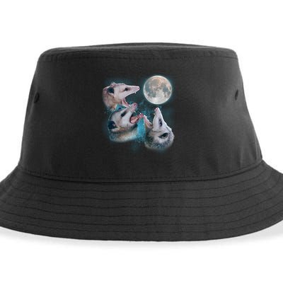 Funny Three Opossum Moon Sustainable Bucket Hat