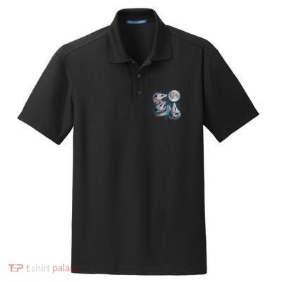 Funny Three Opossum Moon Dry Zone Grid Polo