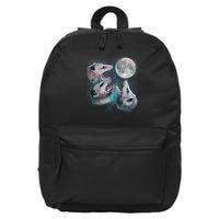 Funny Three Opossum Moon 16 in Basic Backpack