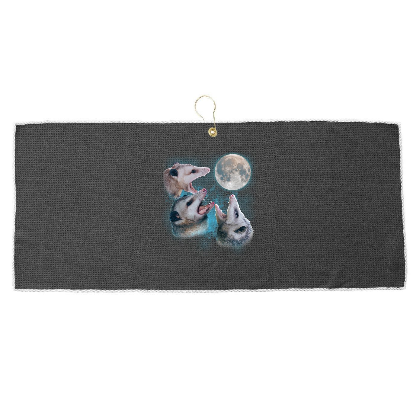 Funny Three Opossum Moon Large Microfiber Waffle Golf Towel