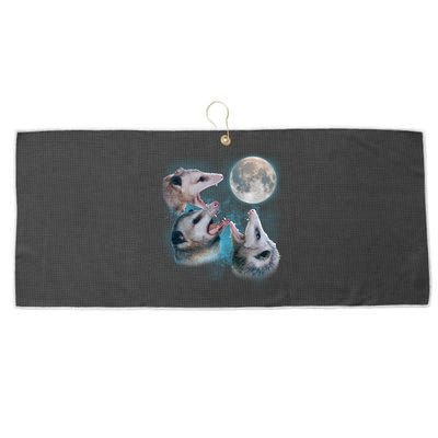 Funny Three Opossum Moon Large Microfiber Waffle Golf Towel