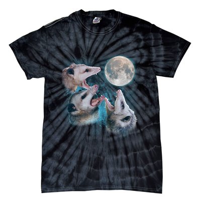 Funny Three Opossum Moon Tie-Dye T-Shirt