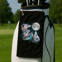 Funny Three Opossum Moon Golf Towel
