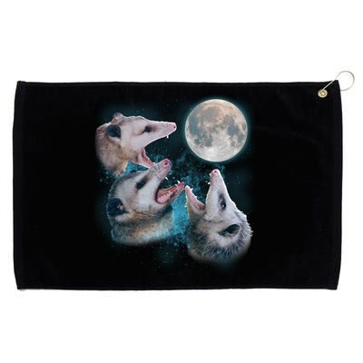 Funny Three Opossum Moon Grommeted Golf Towel