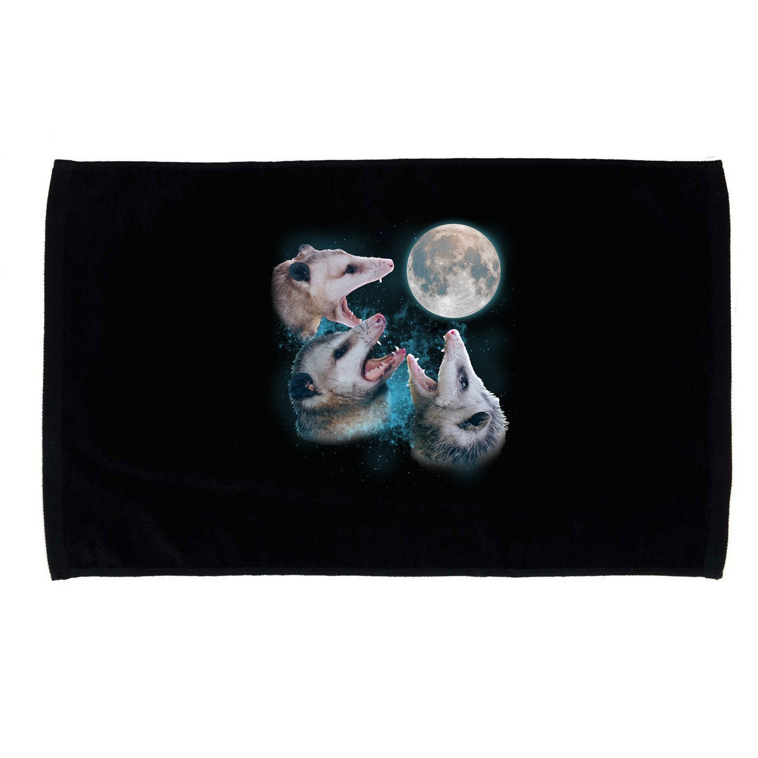 Funny Three Opossum Moon Microfiber Hand Towel