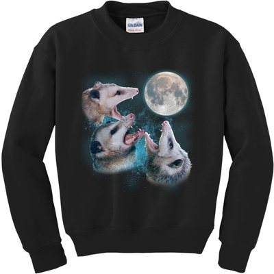 Funny Three Opossum Moon Kids Sweatshirt