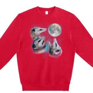 Funny Three Opossum Moon Premium Crewneck Sweatshirt