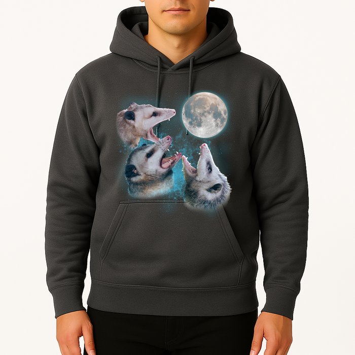 Funny Three Opossum Moon Hoodie