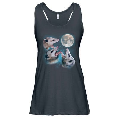 Funny Three Opossum Moon Ladies Essential Flowy Tank