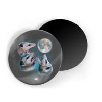 Funny Three Opossum Moon Magnet