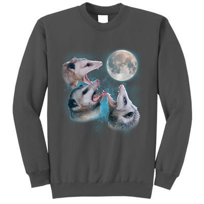 Funny Three Opossum Moon Tall Sweatshirt