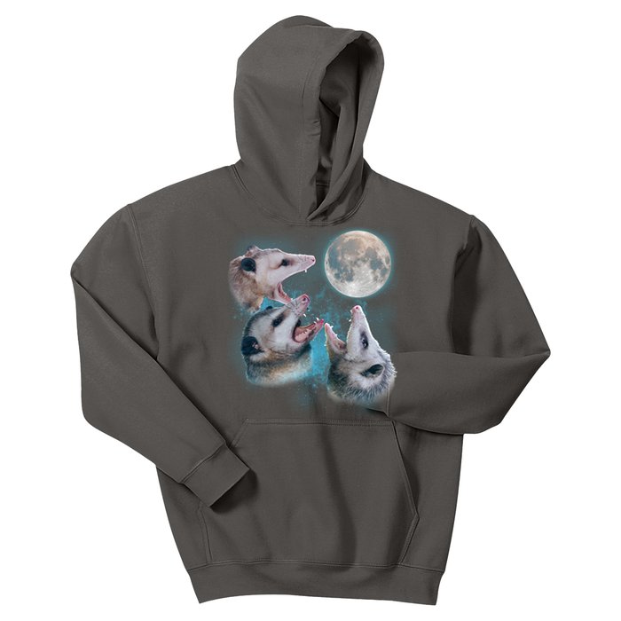 Funny Three Opossum Moon Kids Hoodie