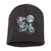 Funny Three Opossum Moon Short Acrylic Beanie