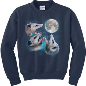 Funny Three Opossum Moon Kids Sweatshirt