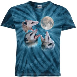 Funny Three Opossum Moon Kids Tie-Dye T-Shirt