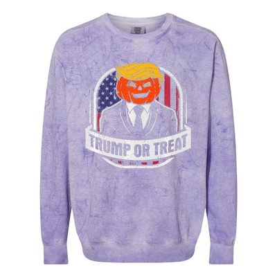 Funny Trump Or Treat Halloween Premium Colorblast Crewneck Sweatshirt