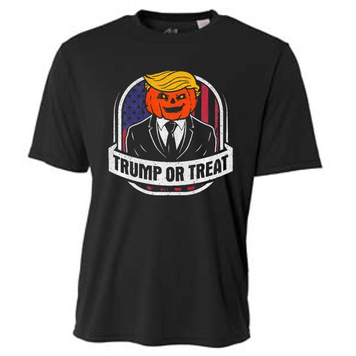 Funny Trump Or Treat Halloween Premium Cooling Performance Crew T-Shirt