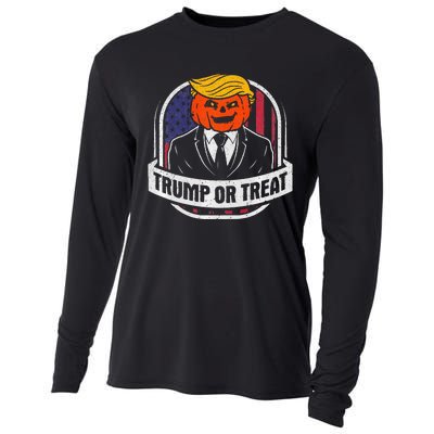 Funny Trump Or Treat Halloween Premium Cooling Performance Long Sleeve Crew