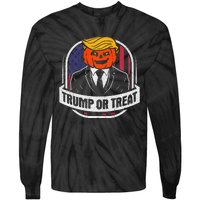 Funny Trump Or Treat Halloween Premium Tie-Dye Long Sleeve Shirt