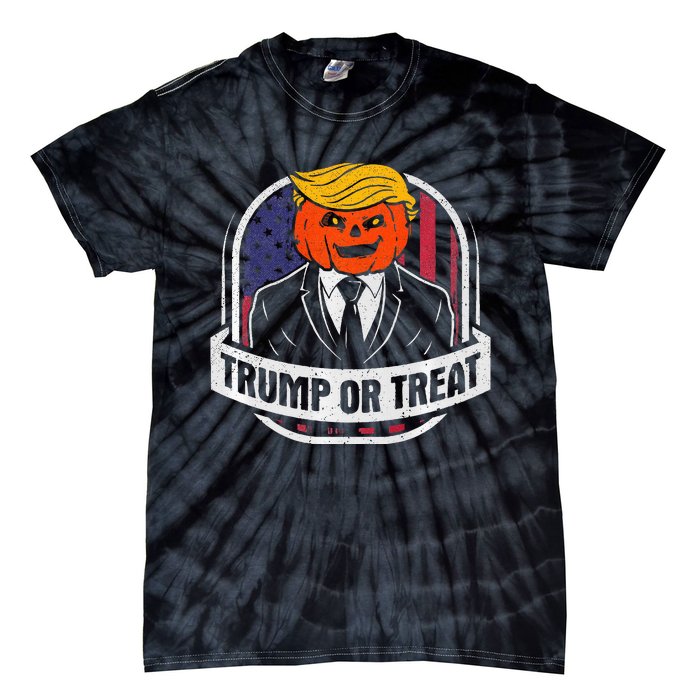 Funny Trump Or Treat Halloween Premium Tie-Dye T-Shirt