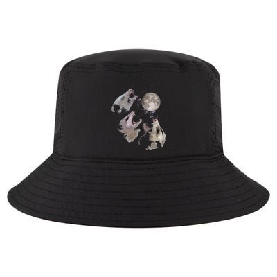 Funny Three Opposum Moon With 3 Possums Howling & Dead Moon Cool Comfort Performance Bucket Hat