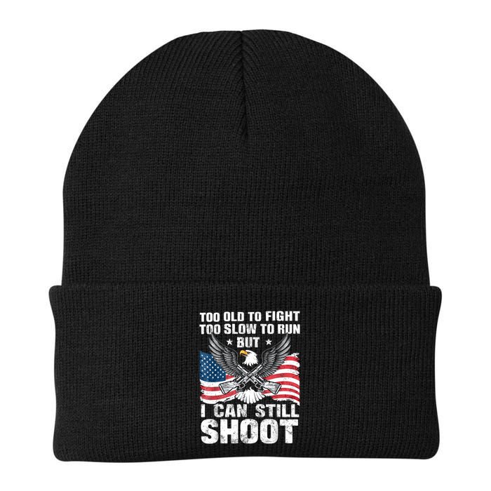 Funny Too Old To Fight Too Slow To Run But I Can Still Shoot Knit Cap Winter Beanie
