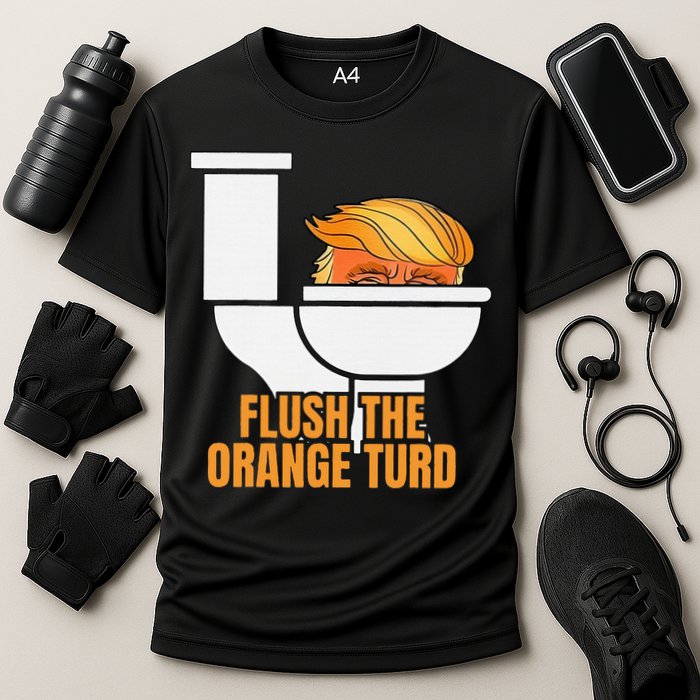 Flush The Orange Turd TrumpS Lawyer Called Him Cooling Performance Crew T-Shirt