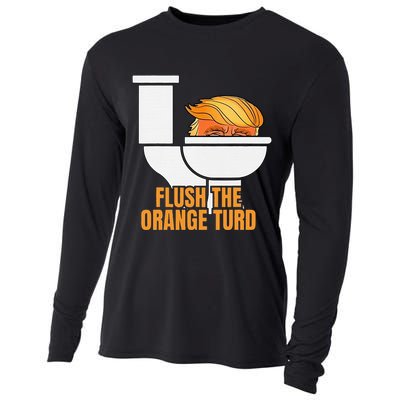 Flush The Orange Turd TrumpS Lawyer Called Him Cooling Performance Long Sleeve Crew