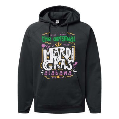 Funny The Original Mardi Gras Carnival Alabama Mobile City Performance Fleece Hoodie