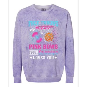 Free Throws Or Pin.K Bows Your Grandpa Loves You Gender Colorblast Crewneck Sweatshirt