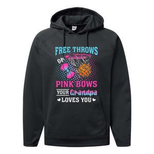 Free Throws Or Pin.K Bows Your Grandpa Loves You Gender Performance Fleece Hoodie