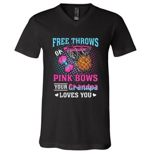 Free Throws Or Pin.K Bows Your Grandpa Loves You Gender V-Neck T-Shirt