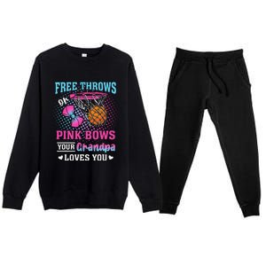 Free Throws Or Pin.K Bows Your Grandpa Loves You Gender Premium Crewneck Sweatsuit Set