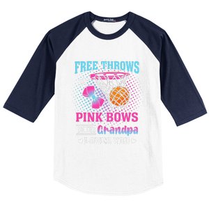 Free Throws Or Pin.K Bows Your Grandpa Loves You Gender Baseball Sleeve Shirt