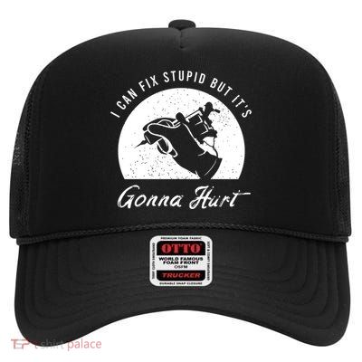 Funny Tattoo Outfit For A Tattoo Artist Cool Gift High Crown Mesh Back Trucker Hat