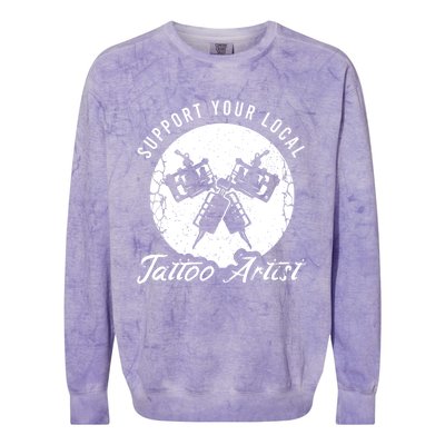 Funny Tattoo Outfit For A Tattoo Artist Gift Colorblast Crewneck Sweatshirt