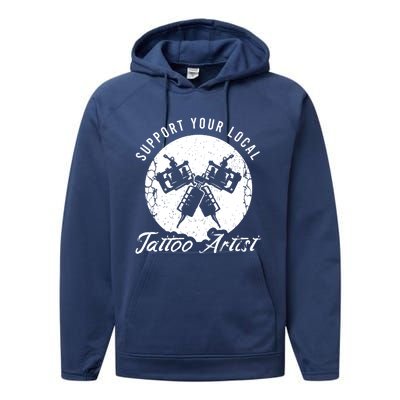 Funny Tattoo Outfit For A Tattoo Artist Gift Performance Fleece Hoodie