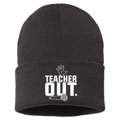 Funny Teacher Out Last Day Of School End Of Year Teacher Sustainable Knit Beanie