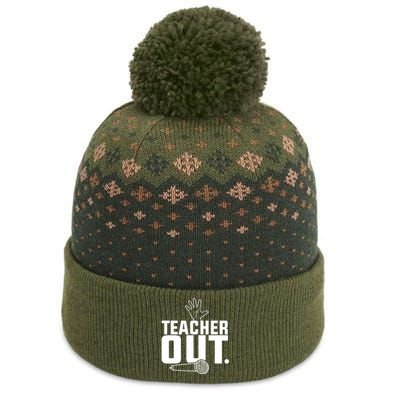 Funny Teacher Out Last Day Of School End Of Year Teacher The Baniff Cuffed Pom Beanie