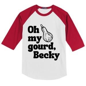 Funny Thanksgiving Oh My Gourd Becky Gift Kids Colorblock Raglan Jersey