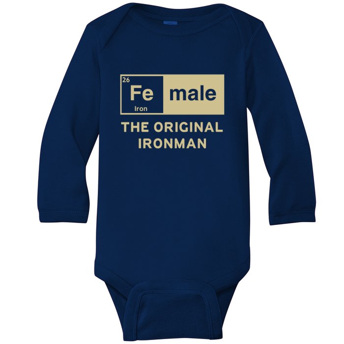 Female The Original Ironman Baby Long Sleeve Bodysuit