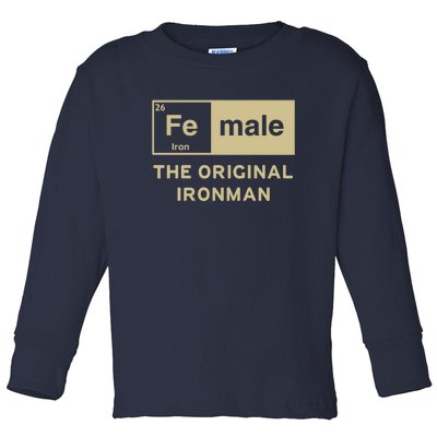 Female The Original Ironman Toddler Long Sleeve Shirt