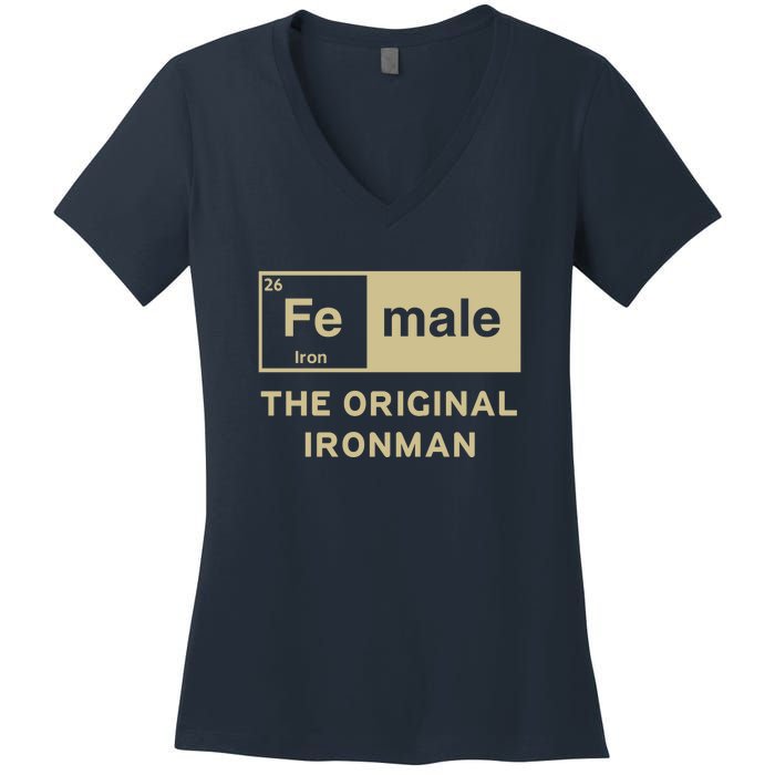 Female The Original Ironman Women's V-Neck T-Shirt